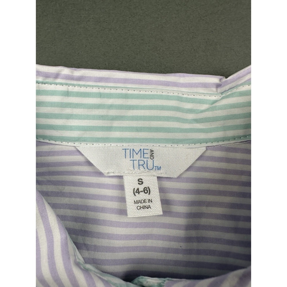 Time & Tru Button Up Long Sleeve Shirt Women's Size S (4-6) Multicolor NWT - Picture 2 of 10